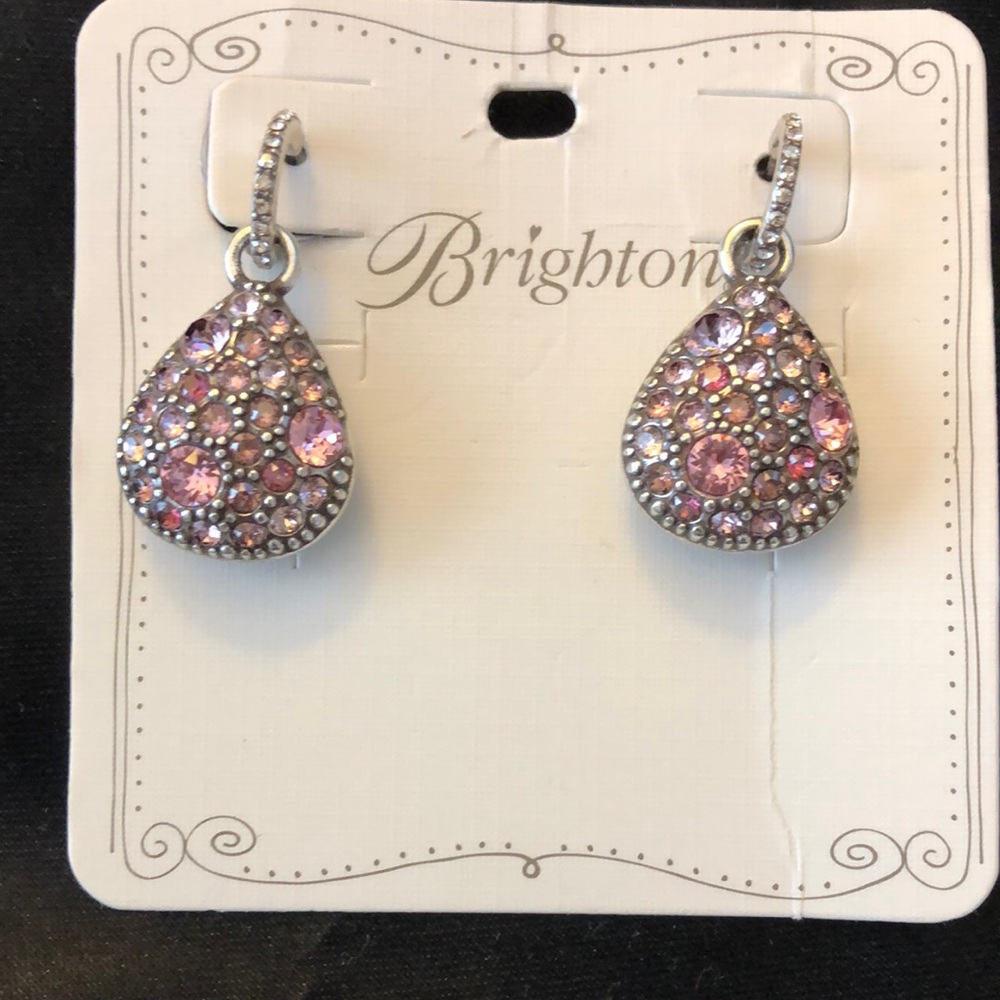 Brighton ANATLIA Pink/Clear Crystal Reversible Earrings
